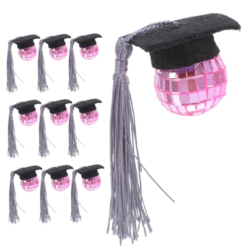 GLEAVI 10 Stück Cupcake-Topper mit Abschlussmotiv Abschlussdekorationen 2025 Abschlusskuchendekor silvester dekoration Party Dekorationen Grad-Cap-Ornament Party-Cupcake-Dekoration Acryl von GLEAVI