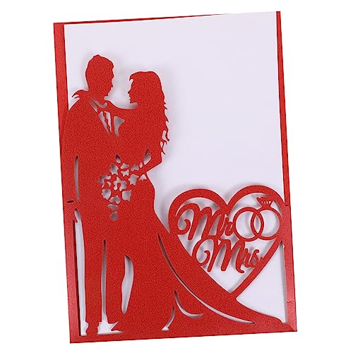 GLEAVI 10 Stück Grußkarte Braut Bräutigam Hochzeitseinladungen Hochzeitsdekorationen Brautjungfer jubiläumskarte anniversary card hohle Hochzeitseinladung hohle Hochzeitskarte Papier rot GLEAVI 10 Stück Grußkarte Braut Bräutigam Hochzeitseinladungen Hochzeitsdekorationen Brautjungfer jubiläumskarte anniversary card hohle Hochzeitseinladung hohle Hochzeitskarte Papier rot von GLEAVI