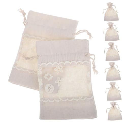 GLEAVI 10 Stück Kleine Transparente Baumwollbeutel mit Zugband und Spitzenrand Wiederverwendbare Schmuck Partygeschenkbeutel mit Blumenmuster Vielseitige Aufbewahrungstaschen für GLEAVI 10 Stück Kleine Transparente Baumwollbeutel mit Zugband und Spitzenrand Wiederverwendbare Schmuck Partygeschenkbeutel mit Blumenmuster Vielseitige Aufbewahrungstaschen für von GLEAVI