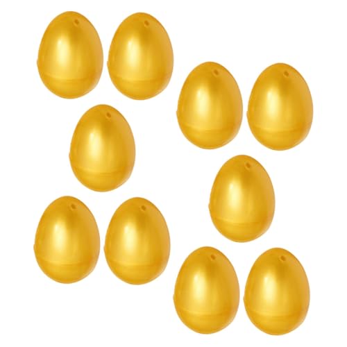 GLEAVI 10 Stück Öffne das Golden Egg Gacha Ostereibehälter erholsame Eier künstliches Osterei Essen Eier gefälschtes Ei Osterei-Einsätze -Pu-Ei Plastik von GLEAVI