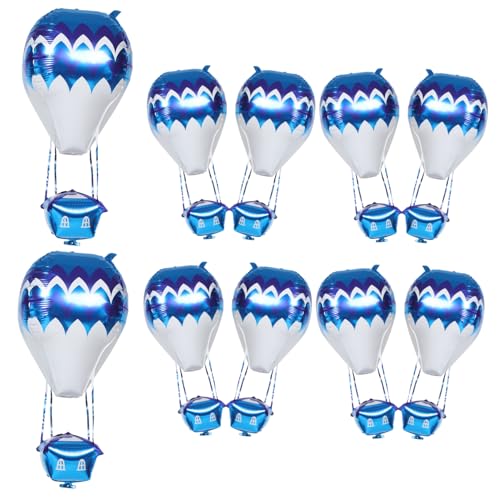 GLEAVI 10 Stücke Aluminium Film Ballon Heißluftballon Dekorationen Dusche Heißluftballon Party Dekorationen Blau von GLEAVI