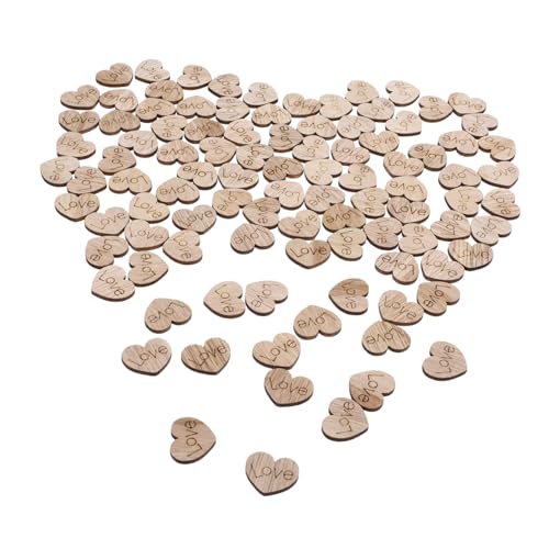 GLEAVI 100 Stück Herzförmiges Papier Konfetti rustikale Dekorationen für die Babyparty Tischstreuung goldene Mittelstücke für den Tisch Tischdeko Herz Konfetti Holz von GLEAVI