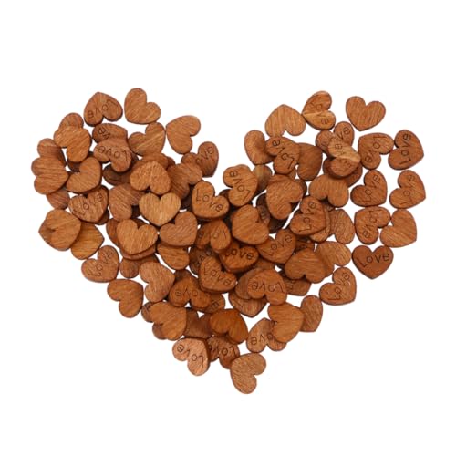 GLEAVI 100 Stück Holzherzen Zum Aufnähen Rustikaler Knopf Kleine Dekorative Form Mini Hochzeitsherzen Dekoration Ornament Holzausschnitte Zum Basteln Bambus Hellbraun von GLEAVI