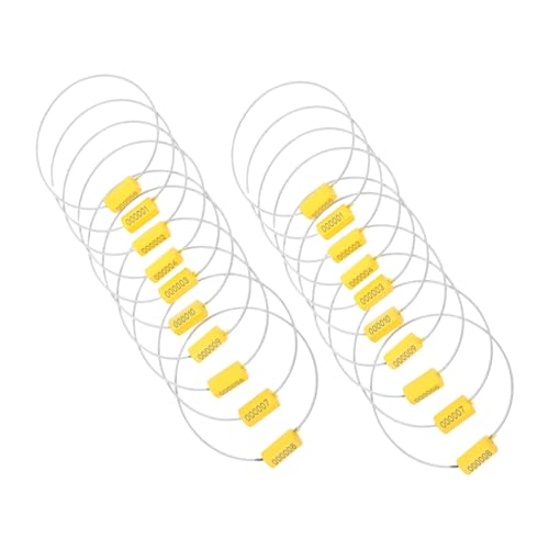 GLEAVI 100 Stück Metallkabelplomben Gelb Manipulationssichere Sicherheitsplomben mit Nummerierung Einfache Montage Verstellbare für Transportcontainer Anhänger und Lkw GLEAVI 100 Stück Metallkabelplomben Gelb Manipulationssichere Sicherheitsplomben mit Nummerierung Einfache Montage Verstellbare für Transportcontainer Anhänger und Lkw von GLEAVI