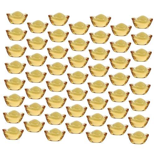 GLEAVI 100Stücke Kristall Goldblock Ornamente Tischdekoration Aus Hochwertigem Material Für Kreative Innenraumgestaltung Für Zuhause Und Büro von GLEAVI
