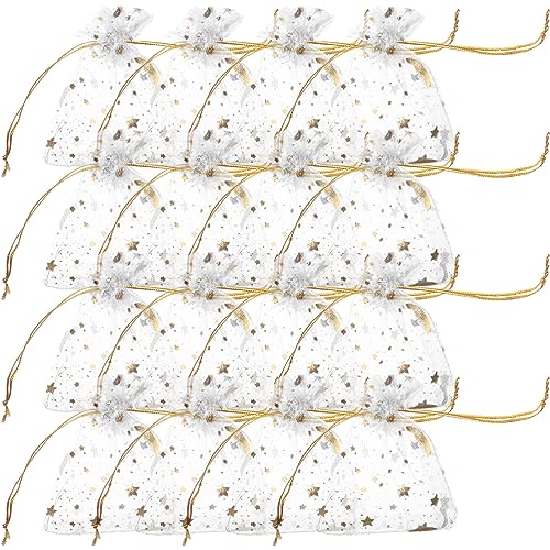 GLEAVI 100Stücke Organza Beutel mit Kordelzug Dekorative Mesh Taschen für Süßigkeiten und Schmuck Weiße Organza Säckchen für Hochzeiten Partys und Besondere Anlässe GLEAVI 100Stücke Organza Beutel mit Kordelzug Dekorative Mesh Taschen für Süßigkeiten und Schmuck Weiße Organza Säckchen für Hochzeiten Partys und Besondere Anlässe von GLEAVI