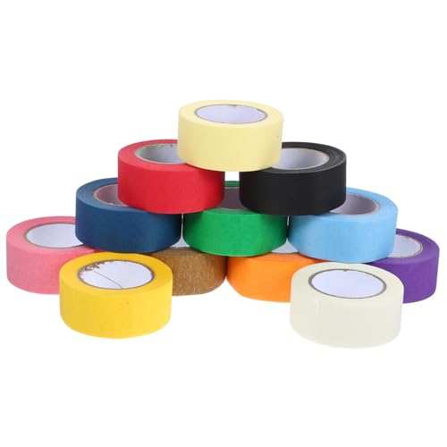 GLEAVI 12 Rollen Buntes Malerband etikettenband farbiges klebeband Malerkreppband Scrapbooking Klebeband Etikettenklebeband DIY-Band Washi Tape einfarbig süßes Band Planer liefert Papier von GLEAVI