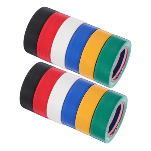 GLEAVI 12 Rollen Isolierband Hitzebeständiges Elektrisches Klebeband PVC Schutzband für Kabel Hochtemperaturbeständig für Zuhause und Auto GLEAVI 12 Rollen Isolierband Hitzebeständiges Elektrisches Klebeband PVC Schutzband für Kabel Hochtemperaturbeständig für Zuhause und Auto von GLEAVI