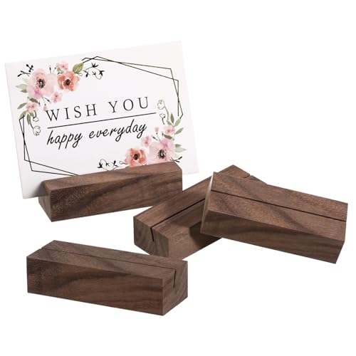 GLEAVI 12 Stück Tischkartenhalter Holz Rustikale Holzsockel für Platzkarten Fotos Menüs Einfache Handhabung Vielseitig Einsetzbar für Hochzeiten Events von GLEAVI