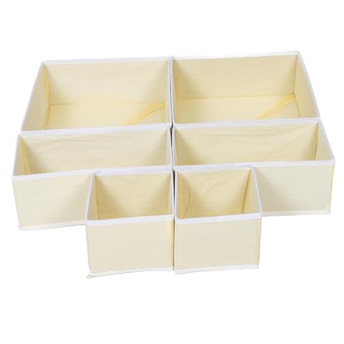 GLEAVI 12 Stück Unterwäsche Aufbewahrungsbox kommode Schubladen-Organizer aus Stoff Waben-Schubladen-Organizer Hoodie-Organizer kinderzimmer T-Shirt-Organizer Vlies Beige von GLEAVI