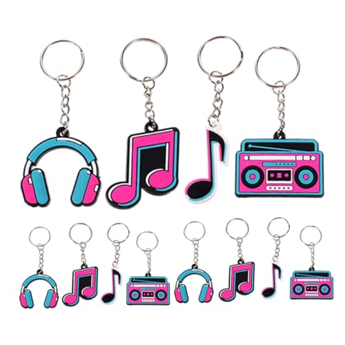 GLEAVI 12-teiliges Set Schlüsselanhänger Mit Musiknoten Dekorationen Party Konzert Notizen Retro Musikalische Gastgeschenke Karaoke Kind Schlüsselbund Musical Pvc GLEAVI 12-teiliges Set Schlüsselanhänger Mit Musiknoten Dekorationen Party Konzert Notizen Retro Musikalische Gastgeschenke Karaoke Kind Schlüsselbund Musical Pvc von GLEAVI