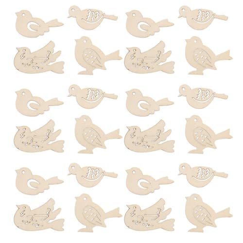 GLEAVI 150 Stück Vogelstücke aus Holz – unbehandelte Vogelspäne aus Holz, blanke Hängedekorationen für Heimwerker, Kunst, Haus, Garten und Weihnachtsdekoration GLEAVI 150 Stück Vogelstücke aus Holz – unbehandelte Vogelspäne aus Holz, blanke Hängedekorationen für Heimwerker, Kunst, Haus, Garten und Weihnachtsdekoration von GLEAVI