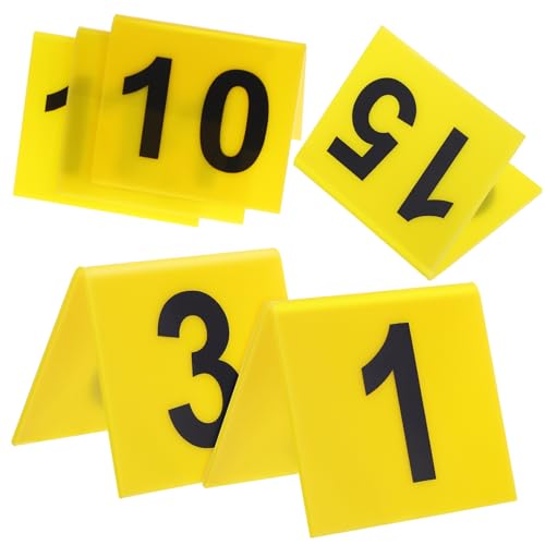 GLEAVI 15Stücke Tischzeichen Beweismarker für Veranstaltungen und Dekorationen Robuste Gelbe Nummernschilder mit Schwarzer für Tatorte Spielzubehör und Leicht GLEAVI 15Stücke Tischzeichen Beweismarker für Veranstaltungen und Dekorationen Robuste Gelbe Nummernschilder mit Schwarzer für Tatorte Spielzubehör und Leicht von GLEAVI