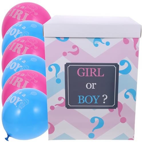 GLEAVI 1Satz Geschlechts Enthüllungsbox mit Ballons für Jungen oder Mädchen Rosa und Blaue Luftballons für Babyparty Dekorationen von GLEAVI