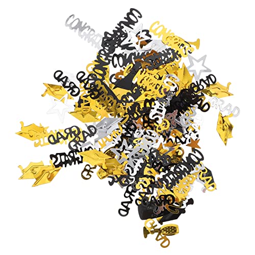 GLEAVI 2 Packungen Pack Abschlussfeier Konfetti Glitzernde Dekoration für Graduation Party Schwarz Gold und Silber Party Supplies für Jubiläumsfeiern und Besondere Anlässe von GLEAVI