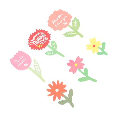 GLEAVI 2 Sätze Kuchendekorationsset Mama Kuchen Dekorationen Blumenkuchen -picks Kuchen -topper Glückliche Muttertag Cupcake Topper Bambusstab Colorful 60 Stück * 2 von GLEAVI