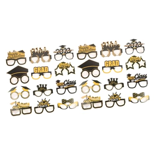 GLEAVI 2 Sätze Lustige Brille Gläser Geformt Party Abschlussfeier Zubehör Papierbrillen Dekorationen Fotokabine Requisiten Abschluss Abschlusspapierbrille 12 Stück * 2 von GLEAVI