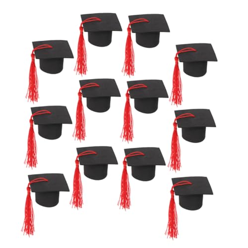 GLEAVI 2 Stück Dekoration der Abschlusstorte Party-Kuchen-Ornament Abschluss Topper Grad-Cap-Kuchen- Kuchen liefert grad kuchen Grad Cap Cupcake Topper Papier Schwarz von GLEAVI