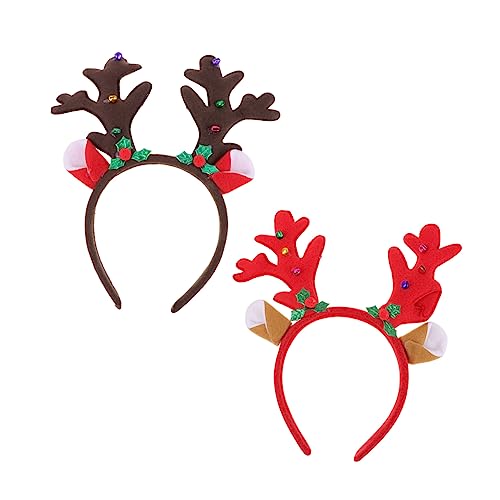 GLEAVI 2 Stück Dekorative Haarreifen mit Weihnachtsgeweih für Frauen für Partys Fotorequisiten und Cosplay Einzigartiges Design Rot und Dunkelbraun GLEAVI 2 Stück Dekorative Haarreifen mit Weihnachtsgeweih für Frauen für Partys Fotorequisiten und Cosplay Einzigartiges Design Rot und Dunkelbraun von GLEAVI