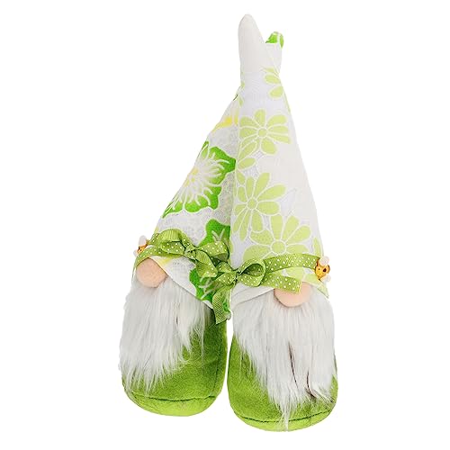 GLEAVI 2 Stück GNOME Puppe tischplatte Ornament GNOME Puppe tischdekoration Frühlingszwerg-Puppendekor GNOME Puppenschmuck Gnom Puppenschmuck Stoff Green von GLEAVI