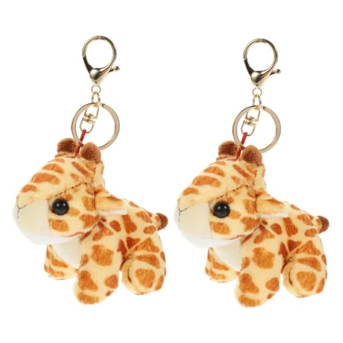 GLEAVI 2 Stück Giraffe Schlüsselanhänger Tierischer Anhänger für Taschen und Rucksäcke Lustige Deko für Kinderpartys für Altersgruppen von GLEAVI