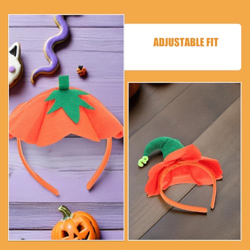 GLEAVI 2 Stück Halloween-Kürbis-Stirnbänder – Halloween-Kürbis-Kopfbedeckung, Stirnbänder, Zylinder, Kopfbedeckung, Haarreifen für Kostümzubehör von GLEAVI