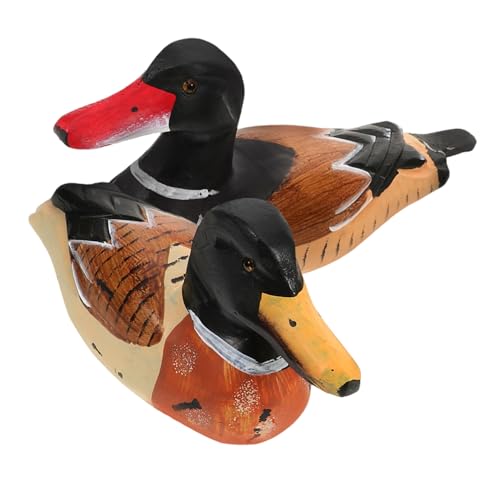 GLEAVI 2 Stück Holzente Handbemalt Figuren für Hochzeit Geburtstage Jubiläen Romantische Mandarinenten Statue Hochzeitsgeschenk und Wohnaccessoire von GLEAVI