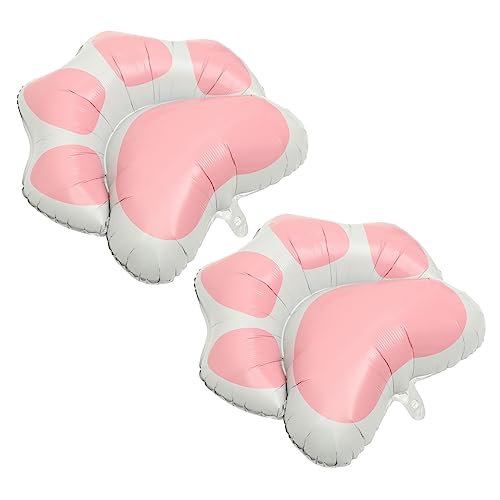 GLEAVI 2 Stück Hundepfote Ballon Hund 1. Geburtstagskind Aufblasbarer Hund Karikatur Luftballons Mit Pfotenabdruck Hundeballons Ornament Pfoten-ballon-girlande Geformt Rosa Aluminiumfolie von GLEAVI