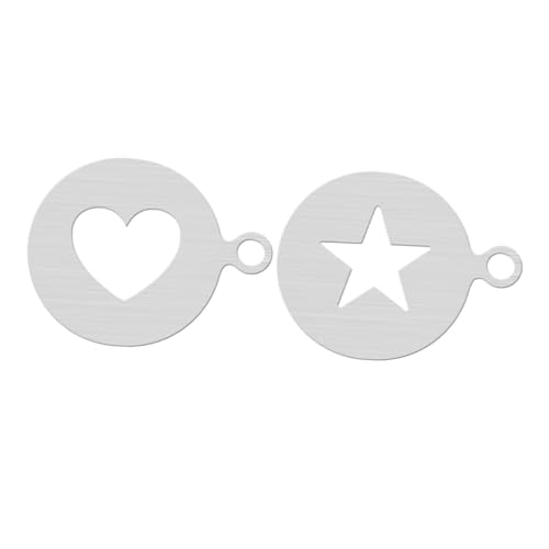 GLEAVI 2 Stück Kaffee Schablonen Herzform Stern für Kreative Kaffee Dekoration Backen und Desserts Einfach zu Reinigen Verwenden GLEAVI 2 Stück Kaffee Schablonen Herzform Stern für Kreative Kaffee Dekoration Backen und Desserts Einfach zu Reinigen Verwenden von GLEAVI