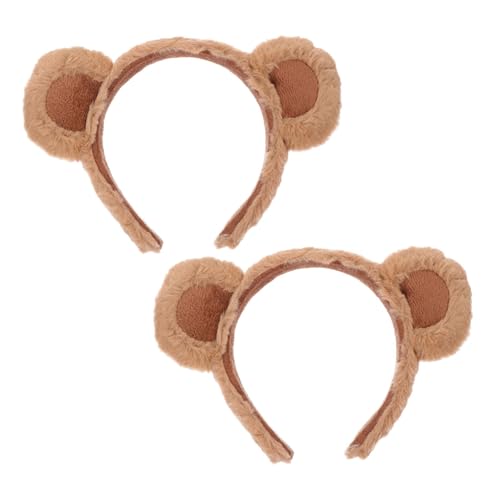 GLEAVI 2 Stück Kuscheliges Bärenohren Haarband Plüsch Stirnband Niedlich Tierstirnband für Erwachsene Kostüm Party Cosplay Fasching Halloween Geschenk von GLEAVI