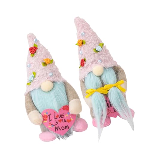 GLEAVI 2 Stück Party-Wichtel- lustig Zwerge Dekoration Wohnkultur künstlich schöner Gnom Partybevorzugung zum Muttertag Cartoon-Zwerg- GNOME- -Schmuck Zwergpuppe Karton von GLEAVI