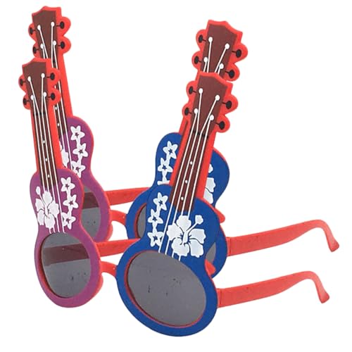 GLEAVI 2 Stück Partybrillen mit Elektrischem Gitarren Design Lustige Musikfestival Brillen für Erwachsene Kreative Foto Requisiten und Karneval Zubehör Transparente Kunststoffbrillen von GLEAVI