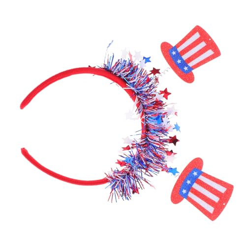 GLEAVI 2 Stück Patriotisches Stirnbänder mit Amerikanischer Flagge Bequemes Haarband aus Weichem und Stabilem Vielseitig für Unabhängigkeitstag Partys Paraden und Outdoor Events für von GLEAVI