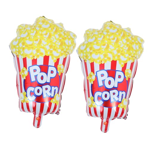 GLEAVI 2 Stück Popcorn Ballons Mit Filmthema Ballons Für Filmgeburtstagspartys Filmballons Popcorn Dekorationen Folienballons Themenparty Dekorationen Filmabend Zubehör von GLEAVI