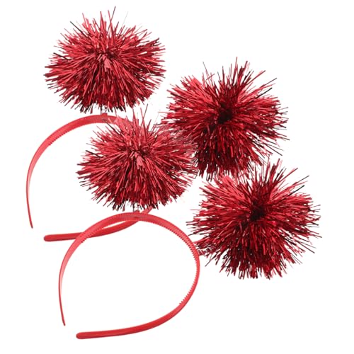 GLEAVI 2 Stück Rote Pompom Haarbänder Leichtes Pet Material Glänzende Aluminiumfolienstreifen Festliche Kopfbedeckung für Mädchen Karneval Maskerade Party und Bühnenauftritte GLEAVI 2 Stück Rote Pompom Haarbänder Leichtes Pet Material Glänzende Aluminiumfolienstreifen Festliche Kopfbedeckung für Mädchen Karneval Maskerade Party und Bühnenauftritte von GLEAVI
