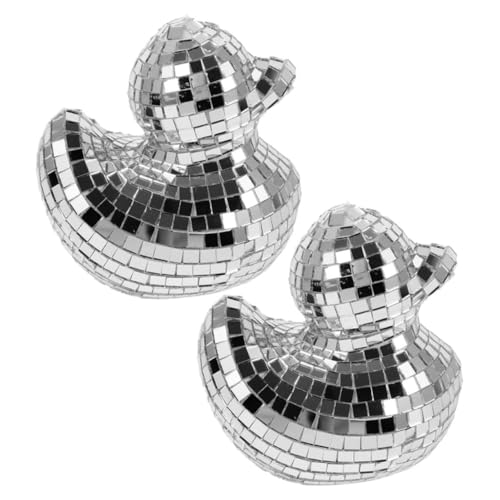GLEAVI 2 Stück Teiliges Disco aus Spiegelfliesen Entenfigur für Partys Kreative Tischdekoration Küchendekoration Verspielte Tierstatue für Themenfeiern Silberne Farbausführung GLEAVI 2 Stück Teiliges Disco aus Spiegelfliesen Entenfigur für Partys Kreative Tischdekoration Küchendekoration Verspielte Tierstatue für Themenfeiern Silberne Farbausführung von GLEAVI
