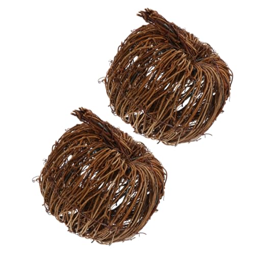 GLEAVI 2 Stück Teiliges Rattan Kürbis Handgefertigte Tischdekoration Natürliche Textur Langlebig und Wiederverwendbar Festliche Halloween und Thanksgiving Deko für Wohn und GLEAVI 2 Stück Teiliges Rattan Kürbis Handgefertigte Tischdekoration Natürliche Textur Langlebig und Wiederverwendbar Festliche Halloween und Thanksgiving Deko für Wohn und von GLEAVI