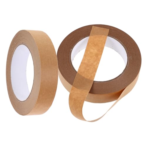 GLEAVI 2 Stücke Klebeband Breites Band Packband Aus Kraft Rahmenband Abdeckband Packpapier Kleben Hochleistungs-packband Packband Aus Papier Braunes Papierband Brown Kraftpapier von GLEAVI