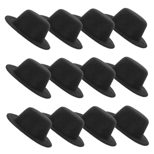 GLEAVI 20 Stück Mini Deko Hüte Schneemann Puppenhüte Mini Filzhüte Formelle Hüte Miniaturhüte Ornament Stoffhut Ornament Bulk Black GLEAVI 20 Stück Mini Deko Hüte Schneemann Puppenhüte Mini Filzhüte Formelle Hüte Miniaturhüte Ornament Stoffhut Ornament Bulk Black von GLEAVI