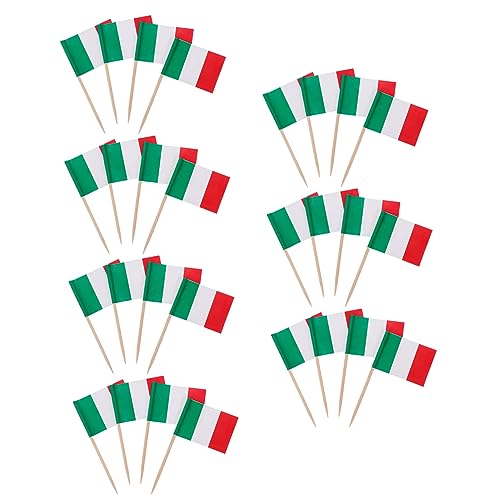GLEAVI 200 Stück Party Zahnstocher Flaggen Dekorative Cupcake Toppers mit Nationalen Flaggen für Hochzeiten Geburtstagsfeiern und Feste Essbare Tortendeko für Kreative Muffin Gestaltung von GLEAVI