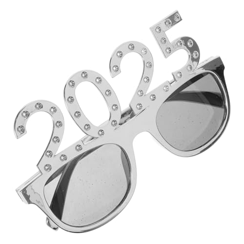 GLEAVI 2025 Bohrer-plattierende Quadratgläser Partybrille Stilvoll Farben Geformt Brillengestell Abschlussfeier Brille Junggesellin Partys Neujahrsbrille Toni Silver Stk von GLEAVI
