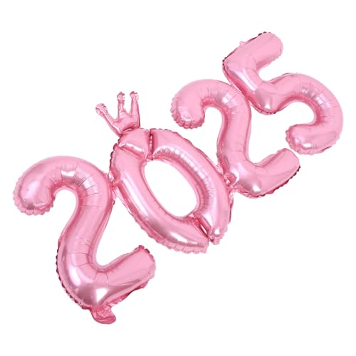 GLEAVI 2025 Zahlenballon Neujahrsdekorationen Frohes Neues Jahr Dekorationen Frohes Neues Jahr Ballons Alles Zum Geburtstag Luftballons Aluminiumfolie Rosa von GLEAVI