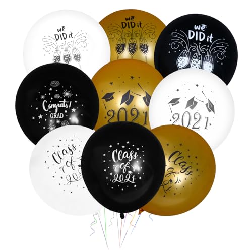 GLEAVI 24 Stück 12 2021 Latexballon Abschlussballons Partyballons Aus Latex Luftballons Für Die Abschlussfeier Luftballons Für Die Partydekoration Latexballons Emulsion von GLEAVI