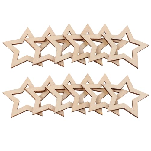 GLEAVI 25 Stück Holzsterne zum Basteln, kleine Holzsterne, ausgeschnittene Ornamente, Scheiben, Verzierungen, Tags für DIY-Bastelarbeiten, Hochzeitsfeier, Weihnachtsdekoration GLEAVI 25 Stück Holzsterne zum Basteln, kleine Holzsterne, ausgeschnittene Ornamente, Scheiben, Verzierungen, Tags für DIY-Bastelarbeiten, Hochzeitsfeier, Weihnachtsdekoration von GLEAVI