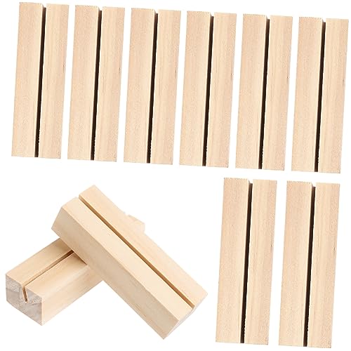 GLEAVI 25Stücke Rechteckige Holz Foto Halter Memo Halter für Home Office Hochzeiten und Restaurantdekoration Stabiler Kartenständer aus Hochwertigem Holz von GLEAVI