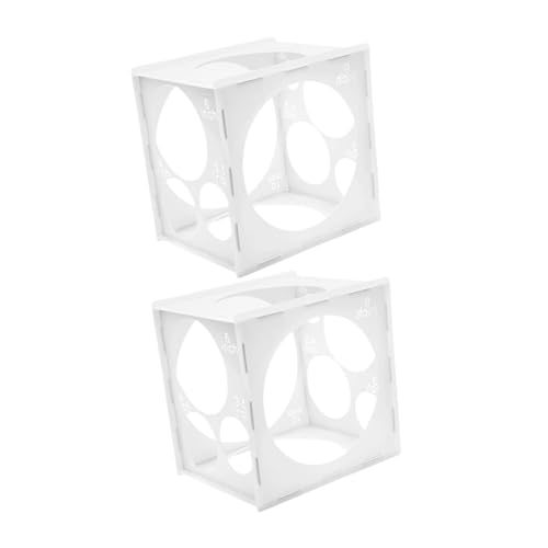 GLEAVI 2Er-Packung Ballonmessbox Ballontasche Ballongrößenwürfel Ballon Sizer Ballonboxen schwarz Ballon-Expander-Tool Ballonmaßwerkzeug Ballons Boxen PVC Weiß von GLEAVI
