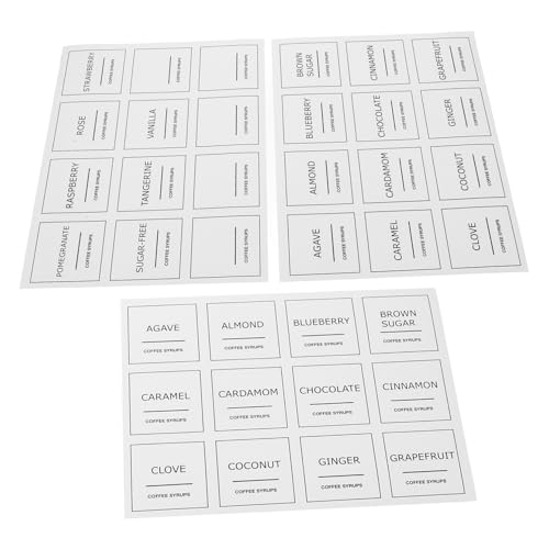 GLEAVI 3 Bögen Kaffeeetiketten Sirup Wasserflaschen Aufkleber Minimalistische Flaschenaufkleber Etiketten Personalisiert Einfach Abnehmbar Name Kaffeestation Essentials GLEAVI 3 Bögen Kaffeeetiketten Sirup Wasserflaschen Aufkleber Minimalistische Flaschenaufkleber Etiketten Personalisiert Einfach Abnehmbar Name Kaffeestation Essentials von GLEAVI