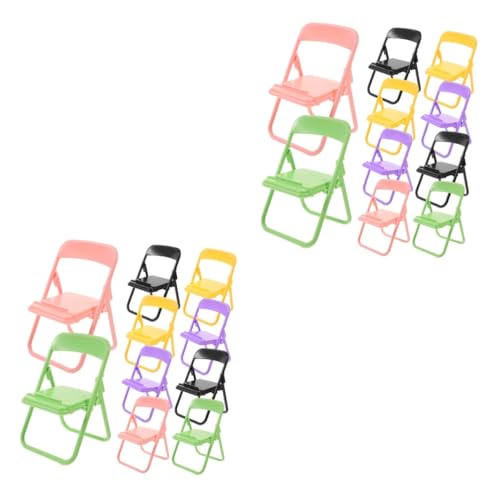 GLEAVI 3 Sätze Handyhalter Flexibles Faltbare Kleine Möbel Puppenhaus Miniatur Telefonständer Miniatur Klappstuhl Modell Klappstühle Kleine Stuhlstütze Hoch Für 10 Stück * 3 von GLEAVI