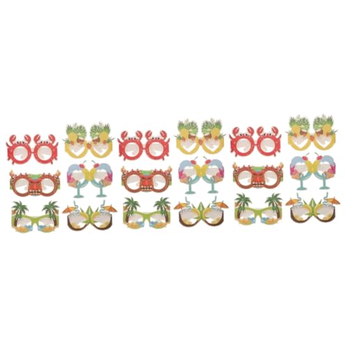 GLEAVI 3 Sätze Papiergläser Foto Luau Party Tropisch Verkaufsstand Junge Neuartige Partybrille Lustige Hawaiianische Brille Hawaiische Lustige Brille 12 Stücke * 3 von GLEAVI