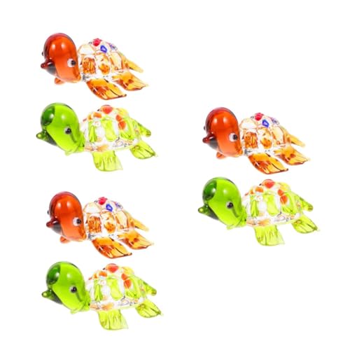 GLEAVI 3 Sätze Schildkrötenglasornamente Schildkrötendekor Klein Gefälschte Desktop-schildkröte Tischdekoration Desktop - Mini-schildkröten Mini - 2 Stücke * 3 von GLEAVI